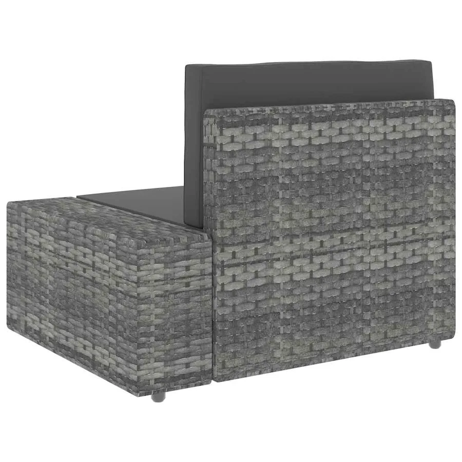 Salon de jardin 5 pcs Résine tressée Gris - 12