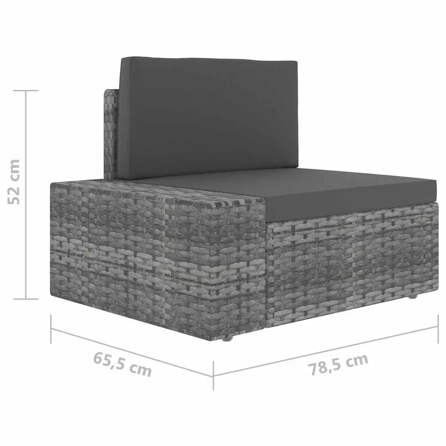 Salon de jardin 5 pcs Résine tressée Gris - 20