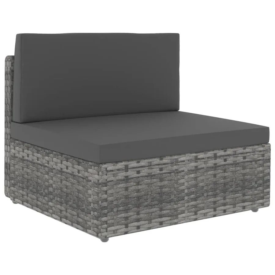 Salon de jardin 5 pcs Résine tressée Gris - 5