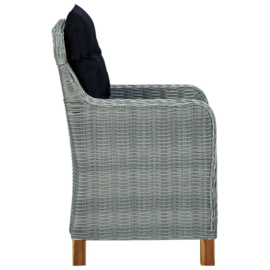 Ensemble à manger de jardin 3 pcs Gris clair - 15