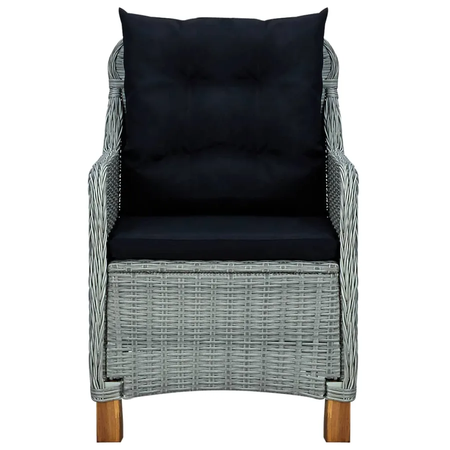 Ensemble à manger de jardin 3 pcs Gris clair - 9