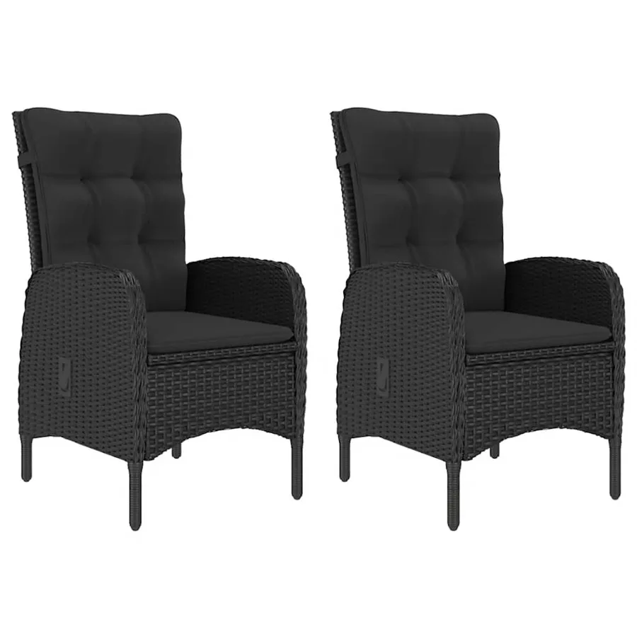 Ensemble à manger de jardin 3 pcs Noir - 2