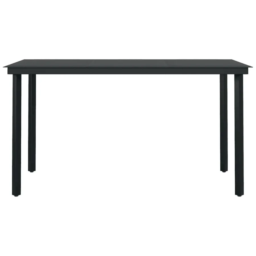 Ensemble à manger de jardin 5 pcs Noir - 10