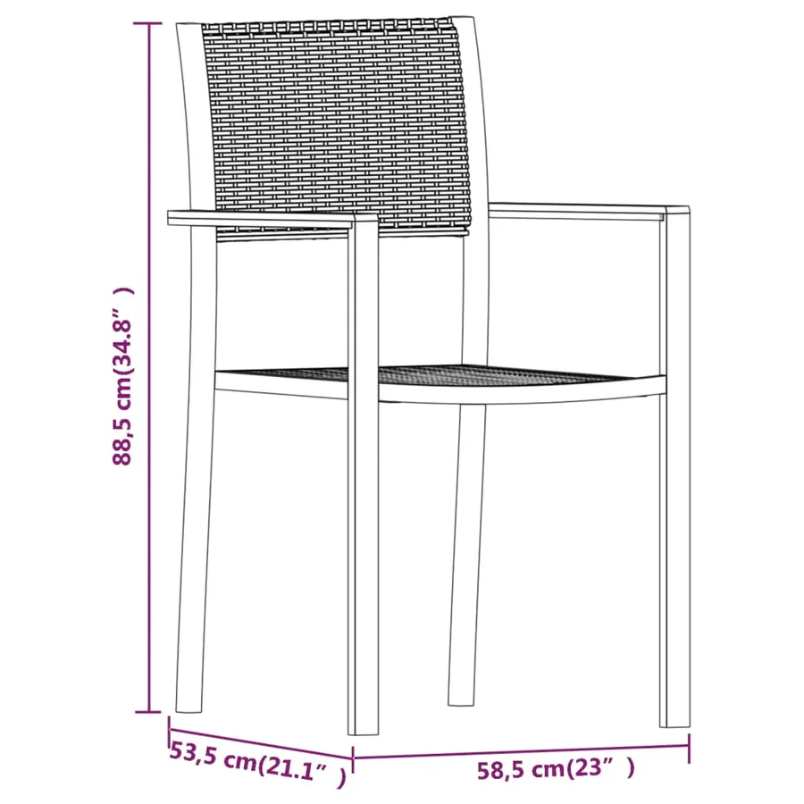 Ensemble à manger de jardin 5 pcs Noir - 14