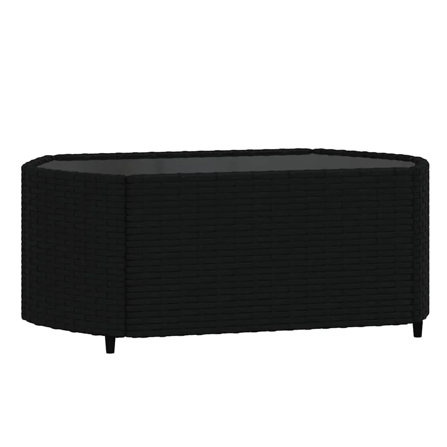 Salon de jardin 3 pcs avec coussins Noir Résine tressée - 5