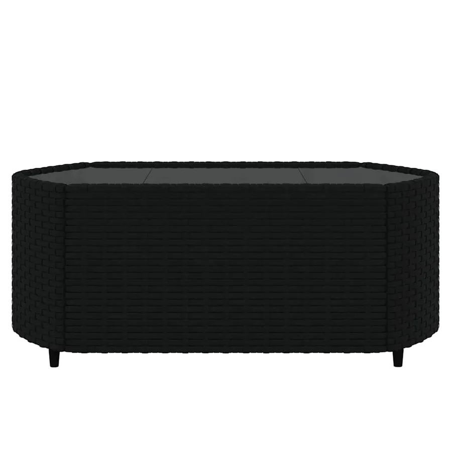 Salon de jardin 3 pcs avec coussins Noir Résine tressée - 6