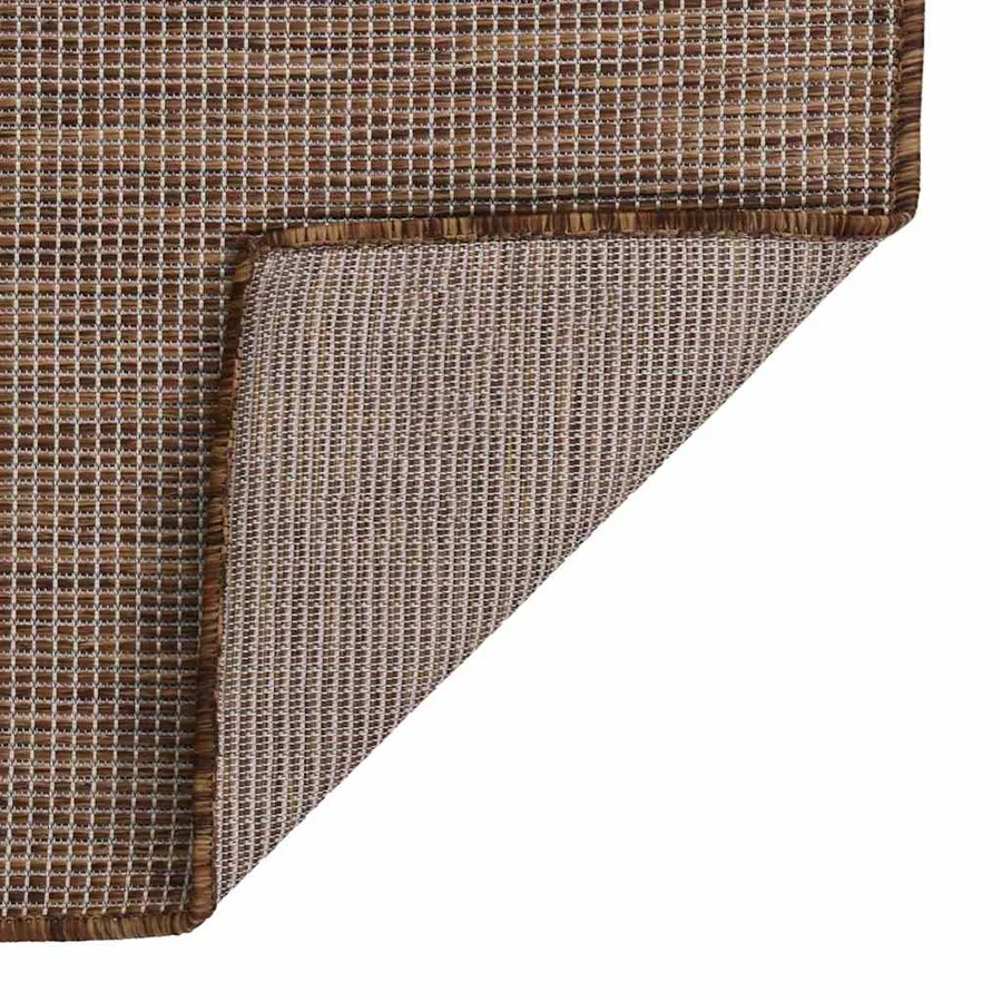 Tapis à tissage plat d'extérieur 80x250 cm Marron - 2