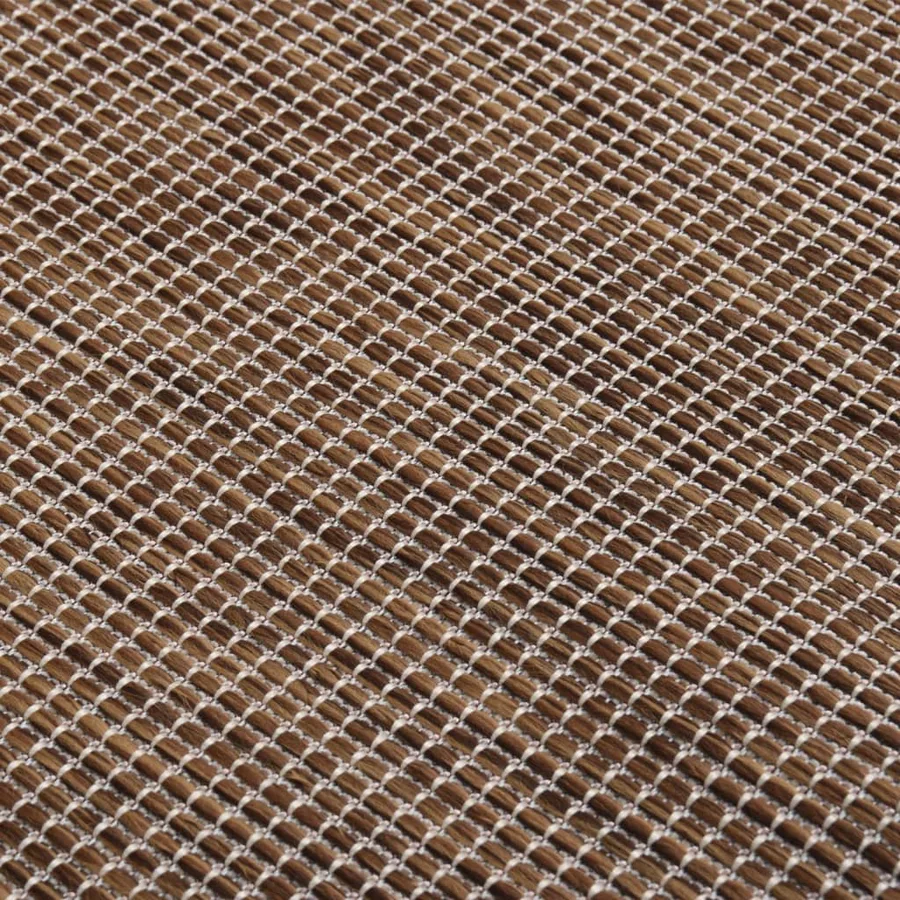 Tapis à tissage plat d'extérieur 80x250 cm Marron - 5