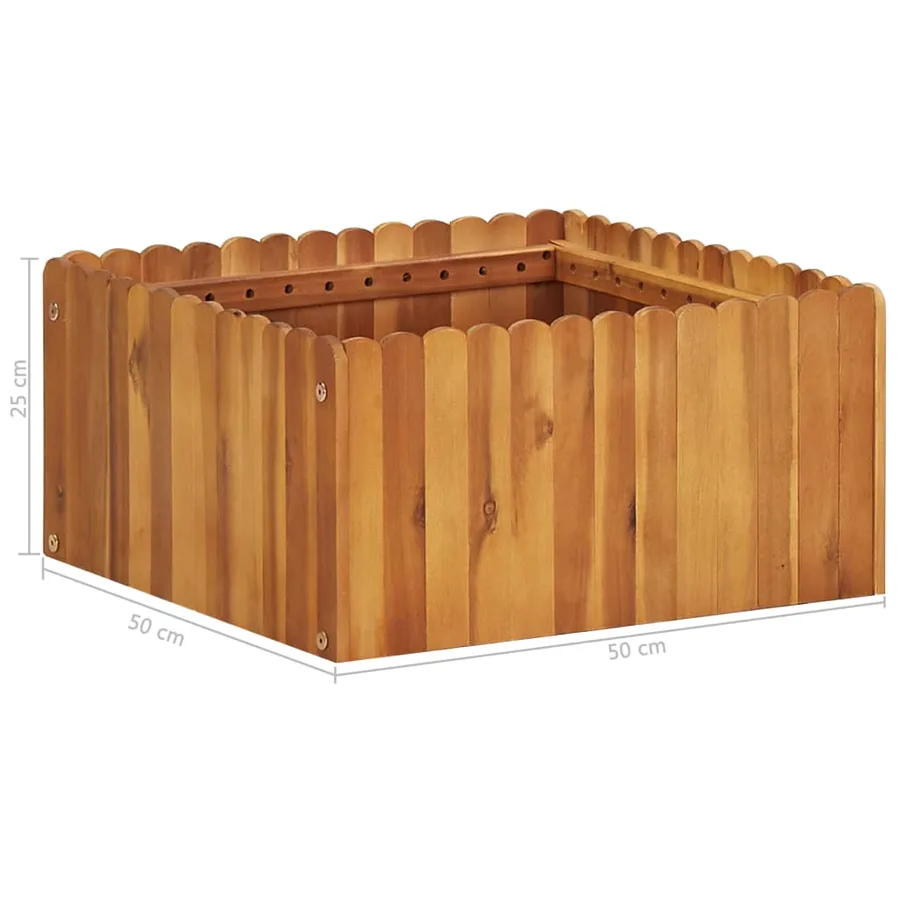 Lit surélevé de jardin 50x50x25 cm Bois massif d'acacia - 5