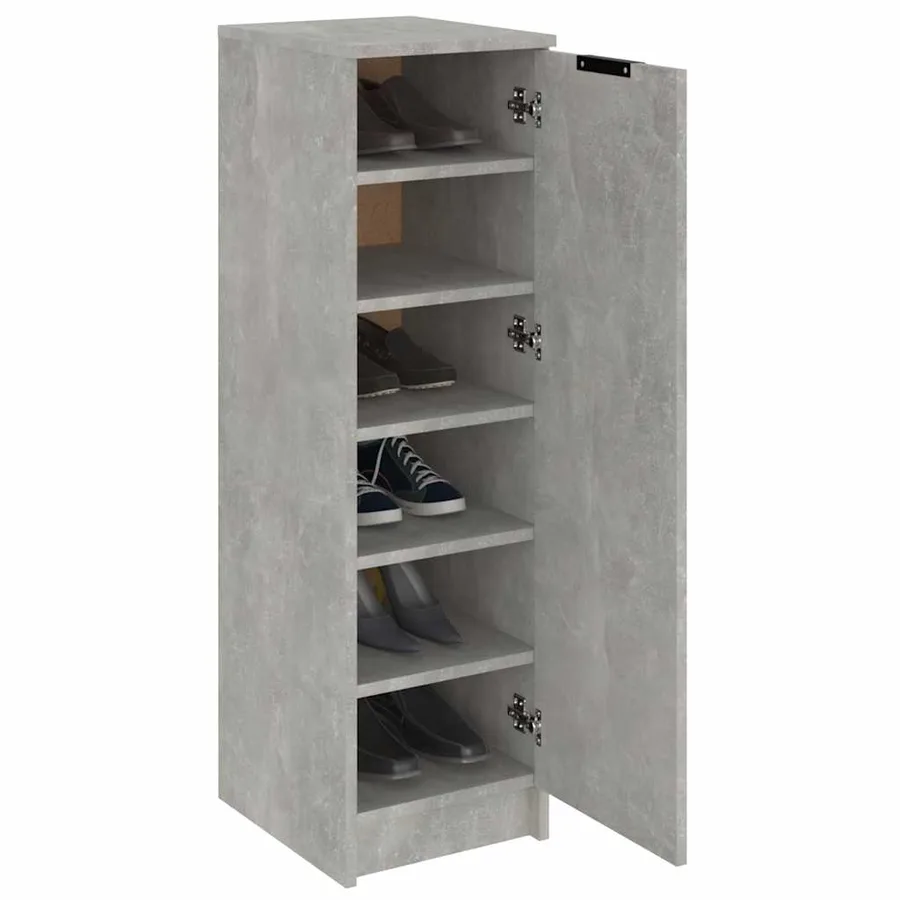 Armoire à chaussures Gris béton 30x35x100 cm Bois d'ingénierie - 4