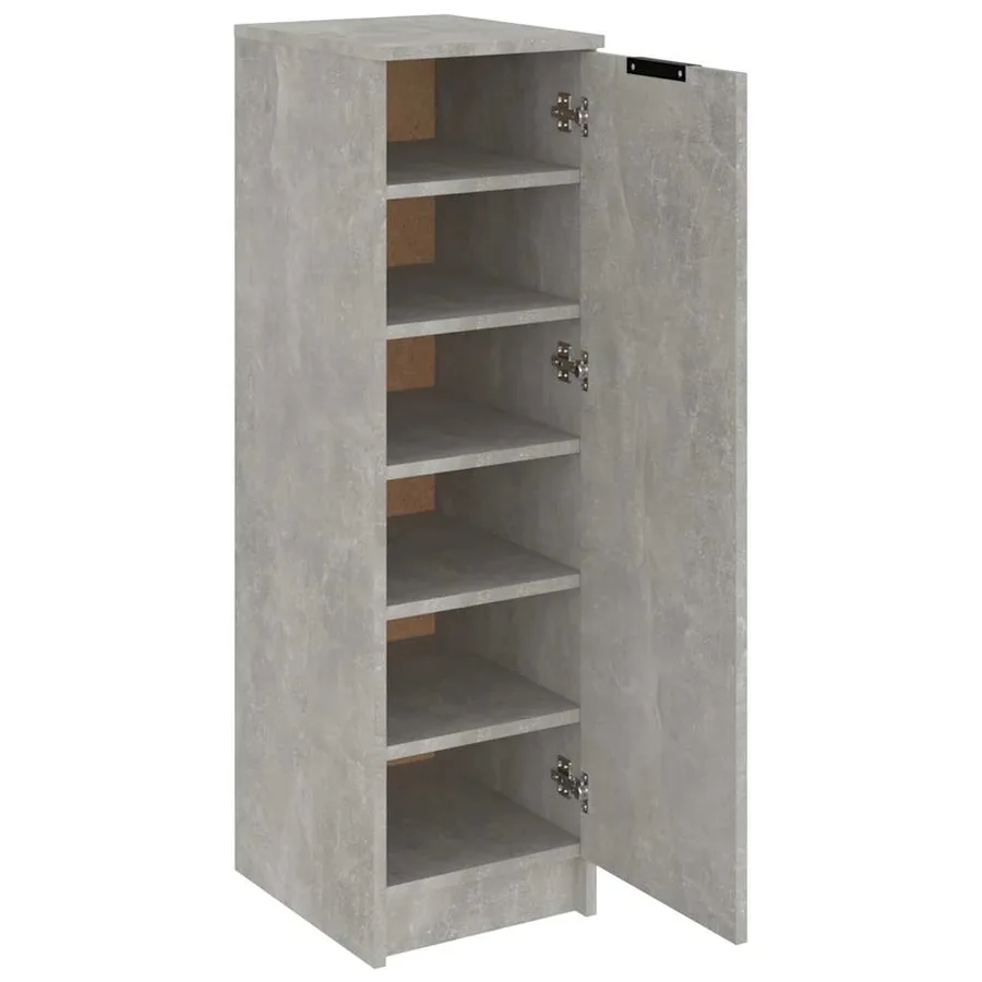 Armoire à chaussures Gris béton 30x35x100 cm Bois d'ingénierie - 6