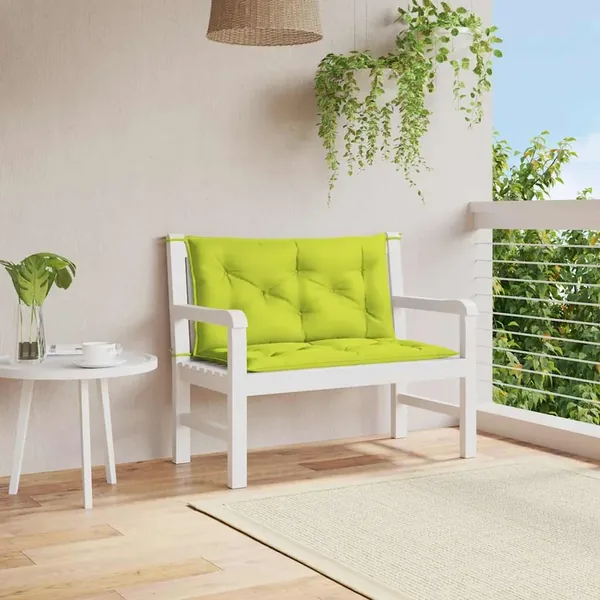 Coussin de banc de jardin vert vif 100x(50+50)x7cm tissu oxford