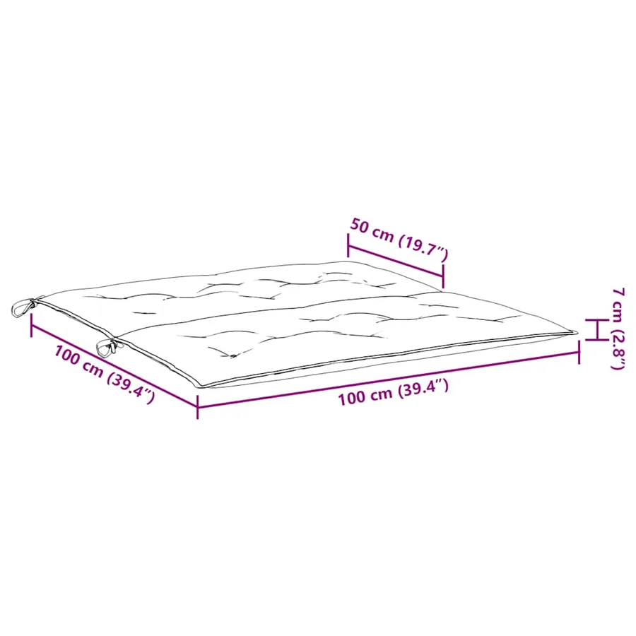 Coussin de banc de jardin vert vif 100x(50+50)x7cm tissu oxford - 9