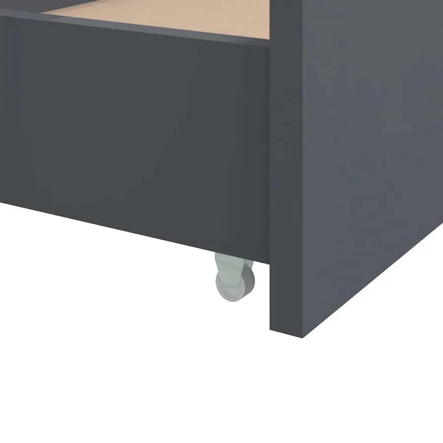 Cadre de lit sans matelas gris foncé bois pin massif 90x200cm - 8