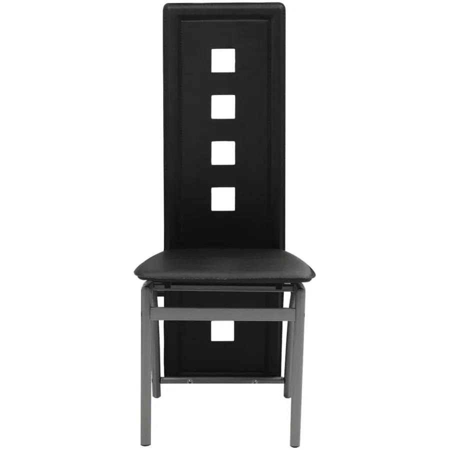 Chaises à manger lot de 2 noir similicuir - 2