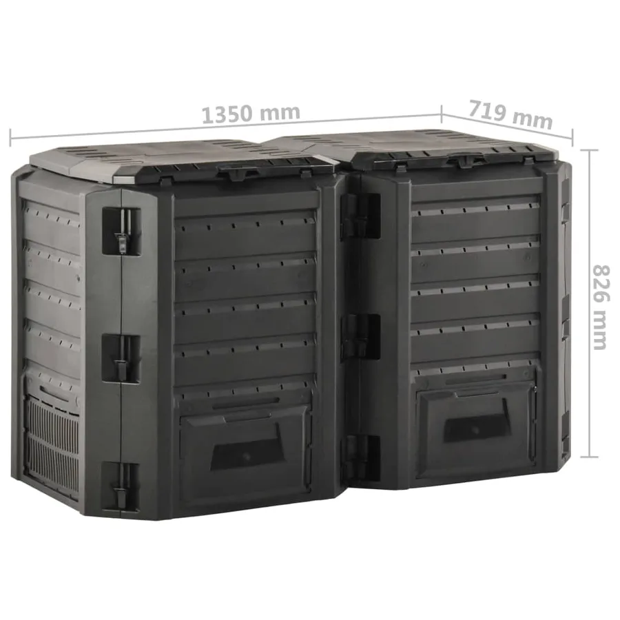 Composteur de jardin Noir 800 L - 5