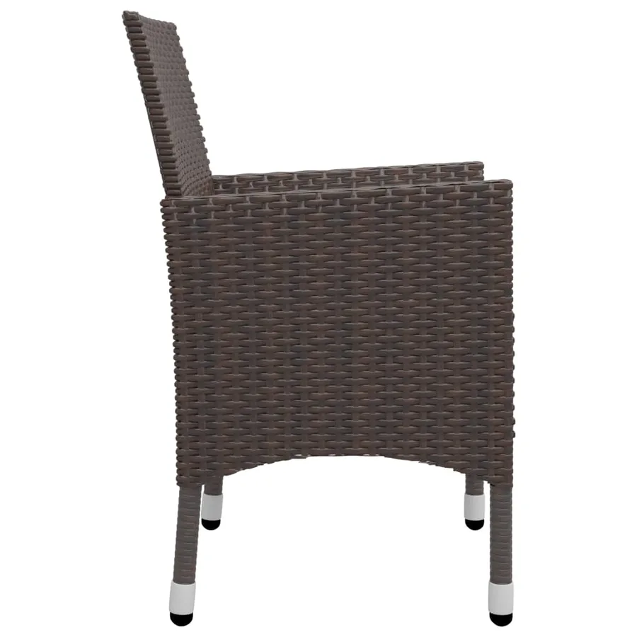 Ensemble à manger de jardin 3 pcs Marron - 7