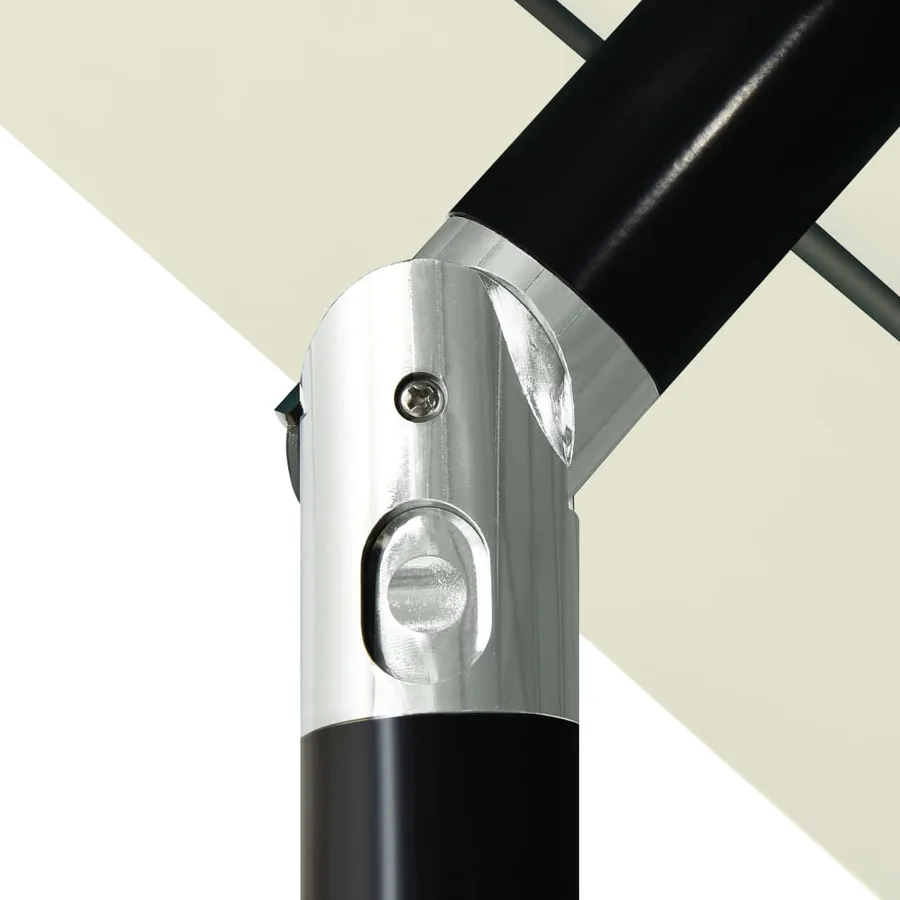 Parasol de jardin à 3 niveaux avec mât en aluminium sable 3,5 m - 5