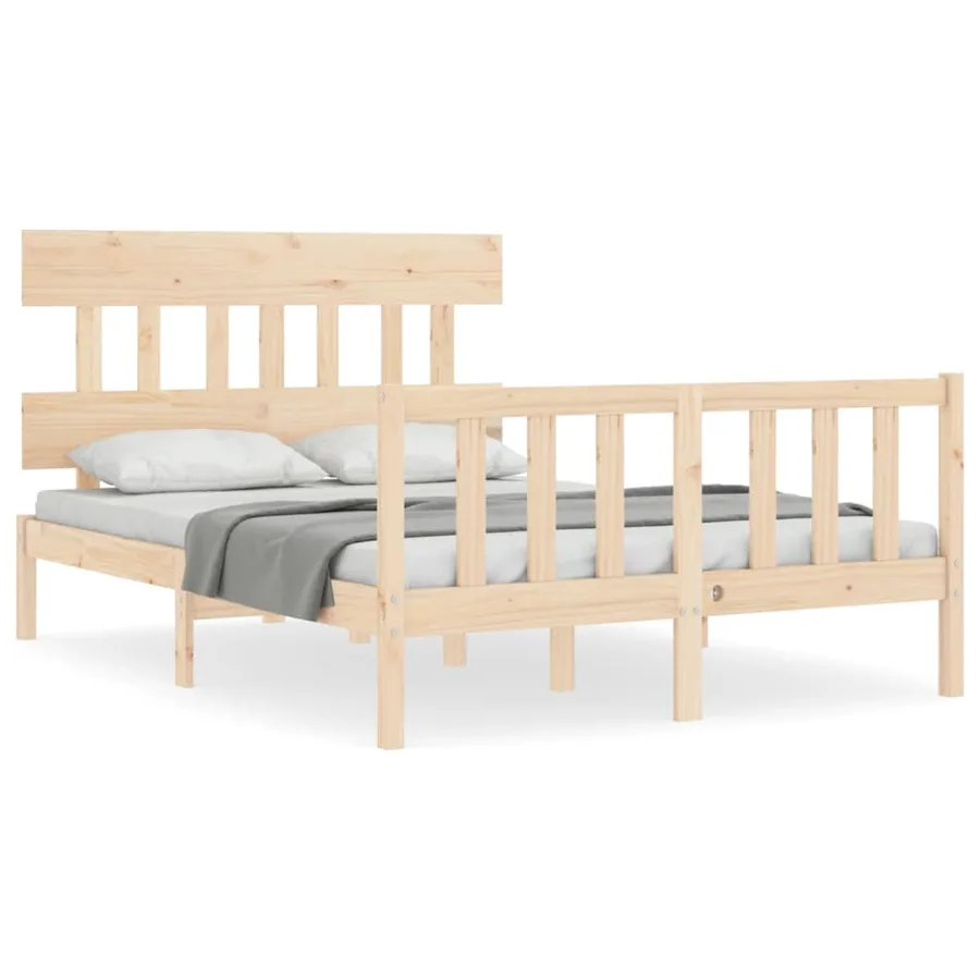 Cadre de lit sans matelas 140x200 cm bois massif de pin - 2