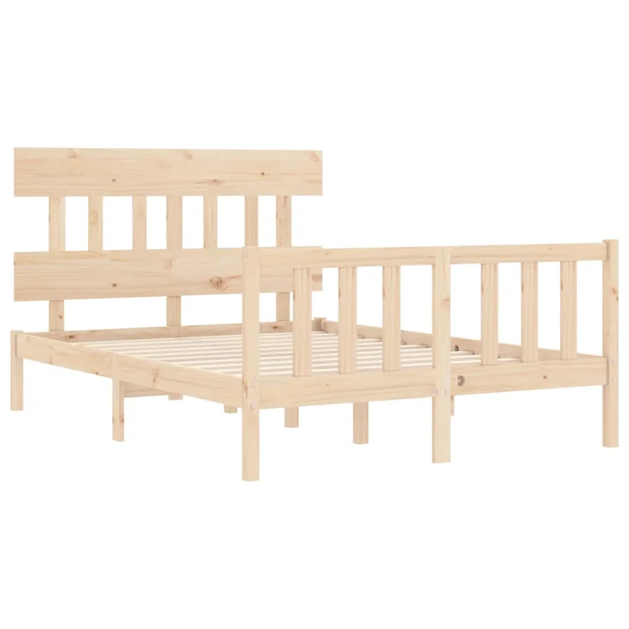 Cadre de lit sans matelas 140x200 cm bois massif de pin - 5