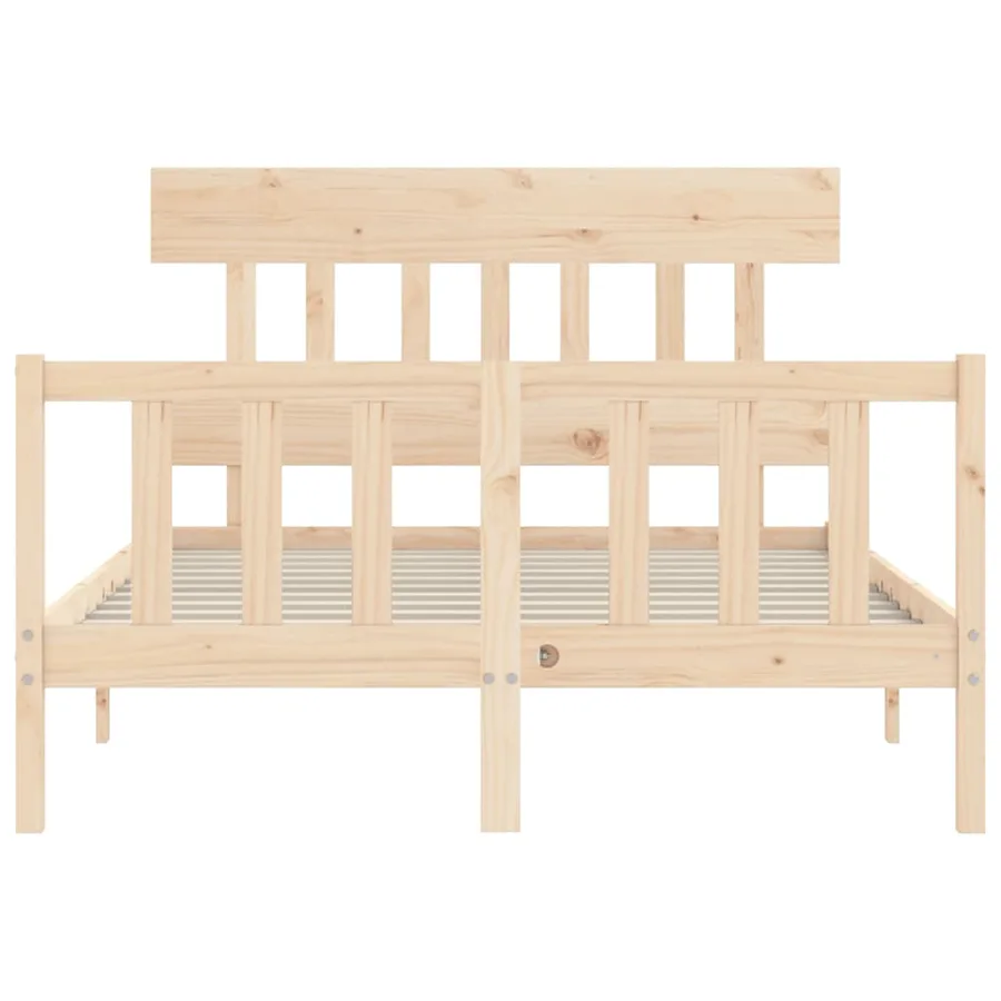 Cadre de lit sans matelas 140x200 cm bois massif de pin - 6