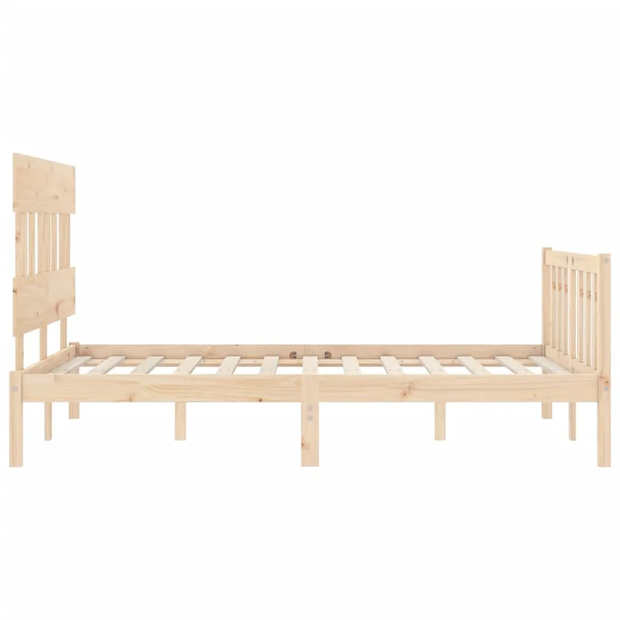 Cadre de lit sans matelas 140x200 cm bois massif de pin - 7