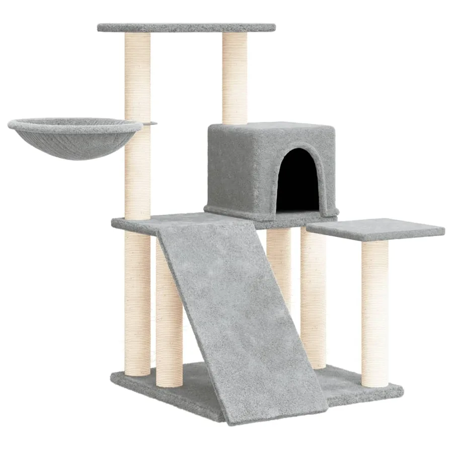 Arbre à chat avec griffoirs en sisal Gris clair 82 cm - 2