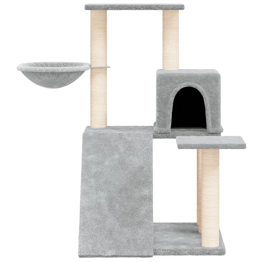 Arbre à chat avec griffoirs en sisal Gris clair 82 cm - 3