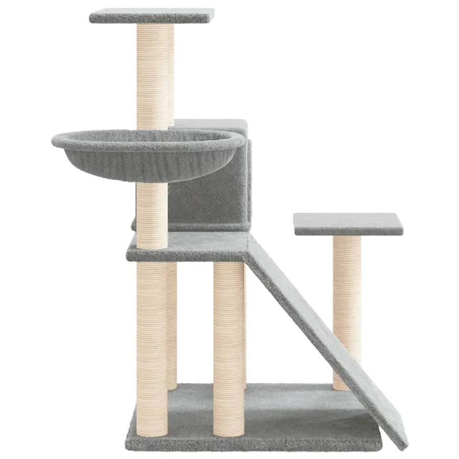 Arbre à chat avec griffoirs en sisal Gris clair 82 cm - 4