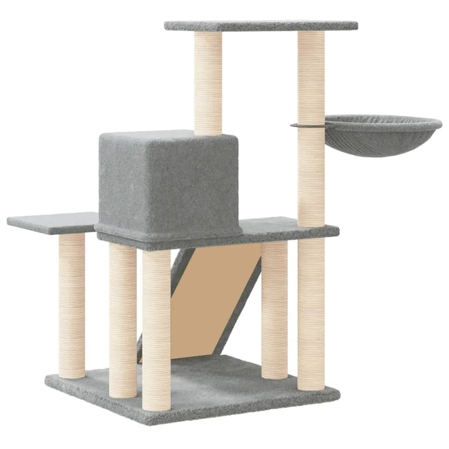 Arbre à chat avec griffoirs en sisal Gris clair 82 cm - 5