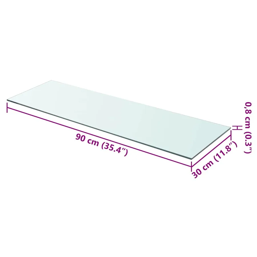 Panneaux d'étagère 2 pcs Verre Transparent 90 x 30 cm - 4