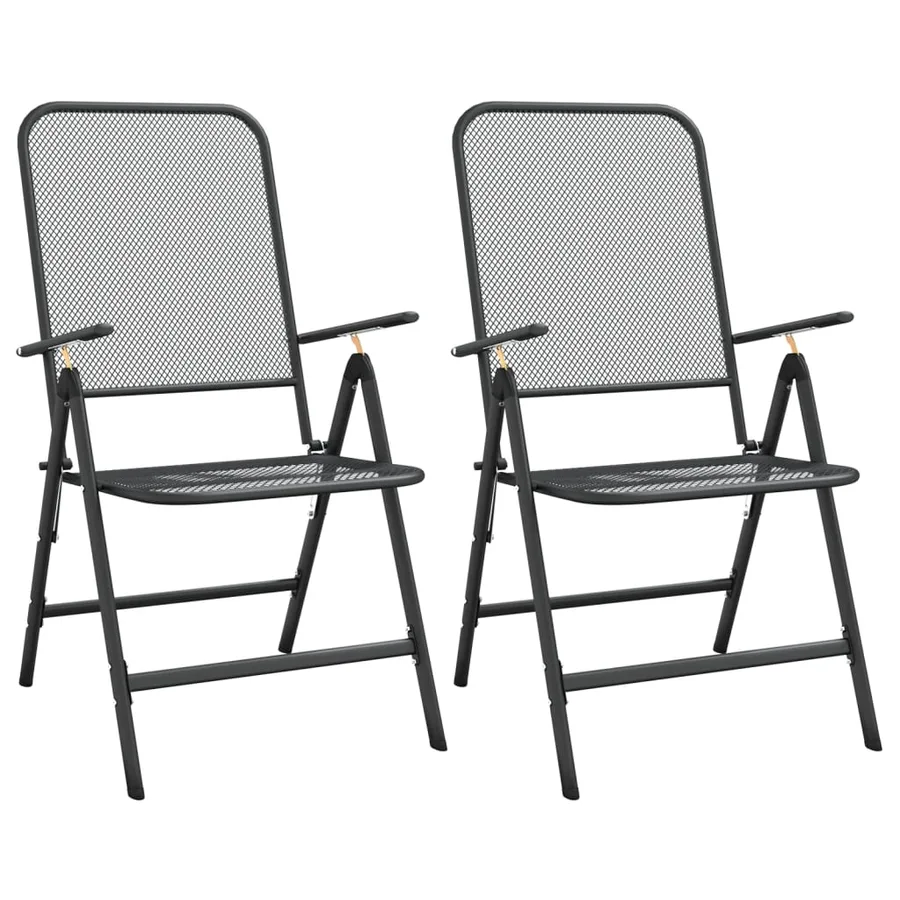 Ensemble à manger de jardin 3 pcs Maille Métal Anthracite - 7