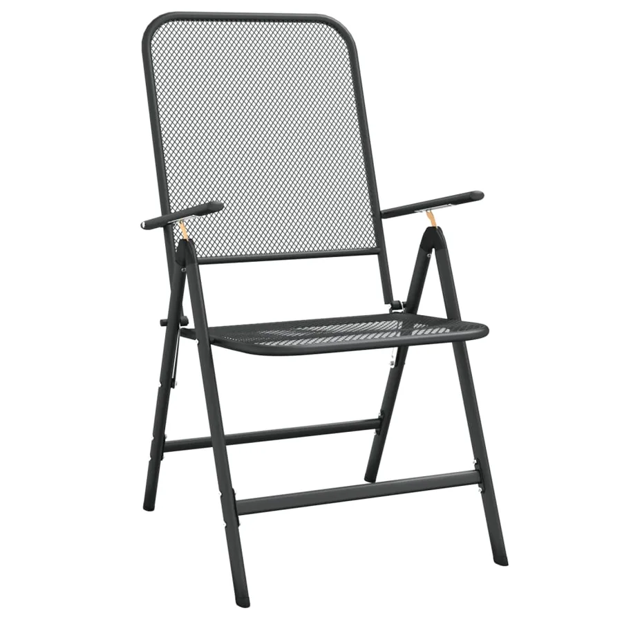 Ensemble à manger de jardin 3 pcs Maille Métal Anthracite - 8