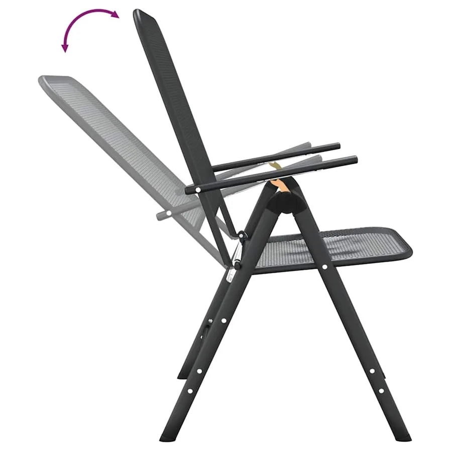 Ensemble à manger de jardin 3 pcs Maille Métal Anthracite - 9
