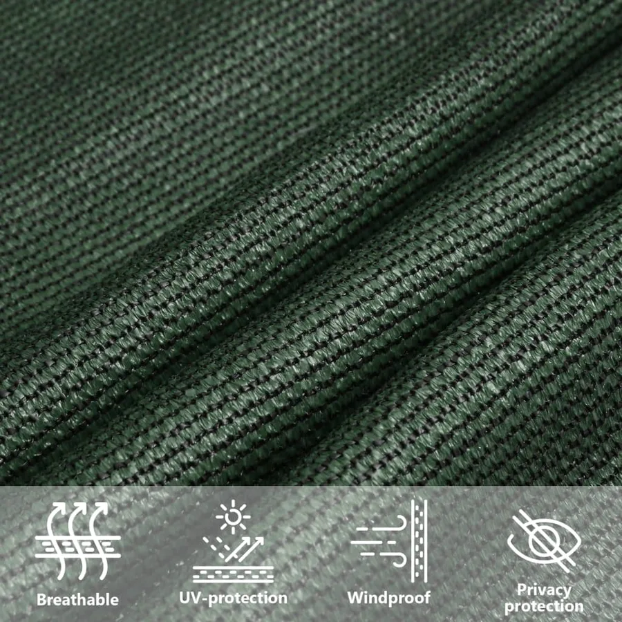 Voile d'ombrage 160 g/m² Vert foncé 4x4x4 m PEHD - 11