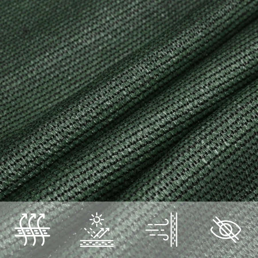 Voile d'ombrage 160 g/m² Vert foncé 4x4x4 m PEHD - 5