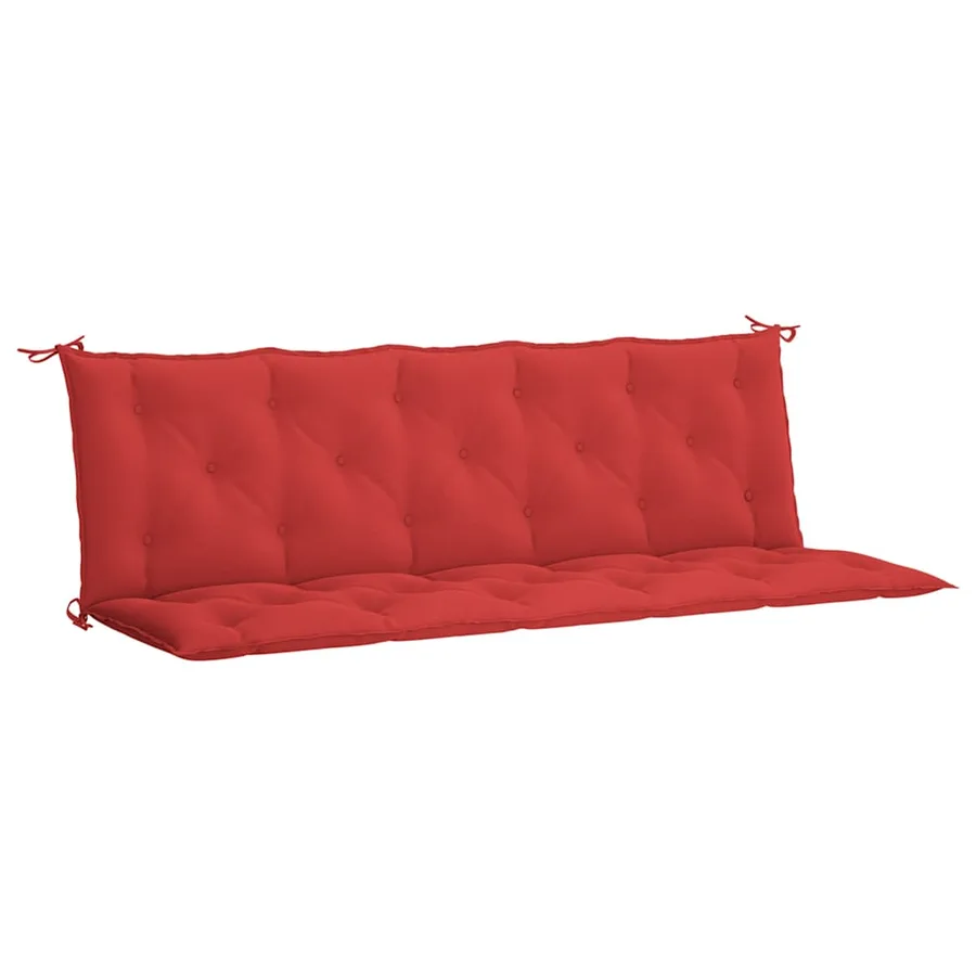 Coussin de banc de jardin rouge 180x(50+50)x7 cm tissu oxford - 2