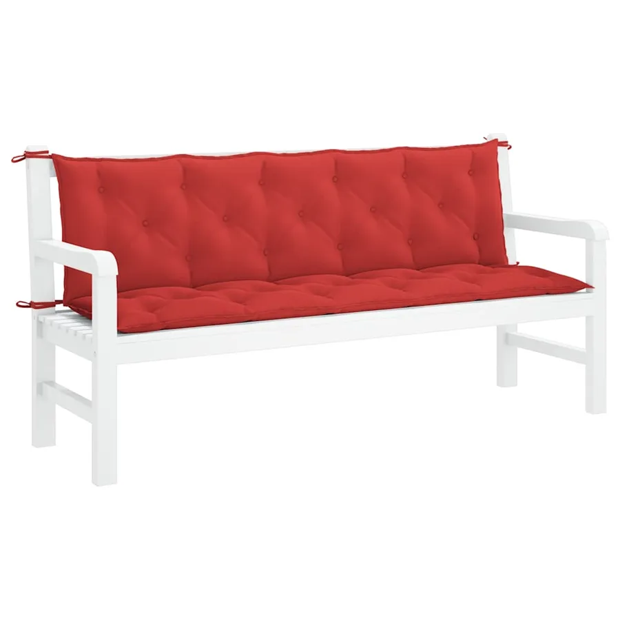 Coussin de banc de jardin rouge 180x(50+50)x7 cm tissu oxford - 4