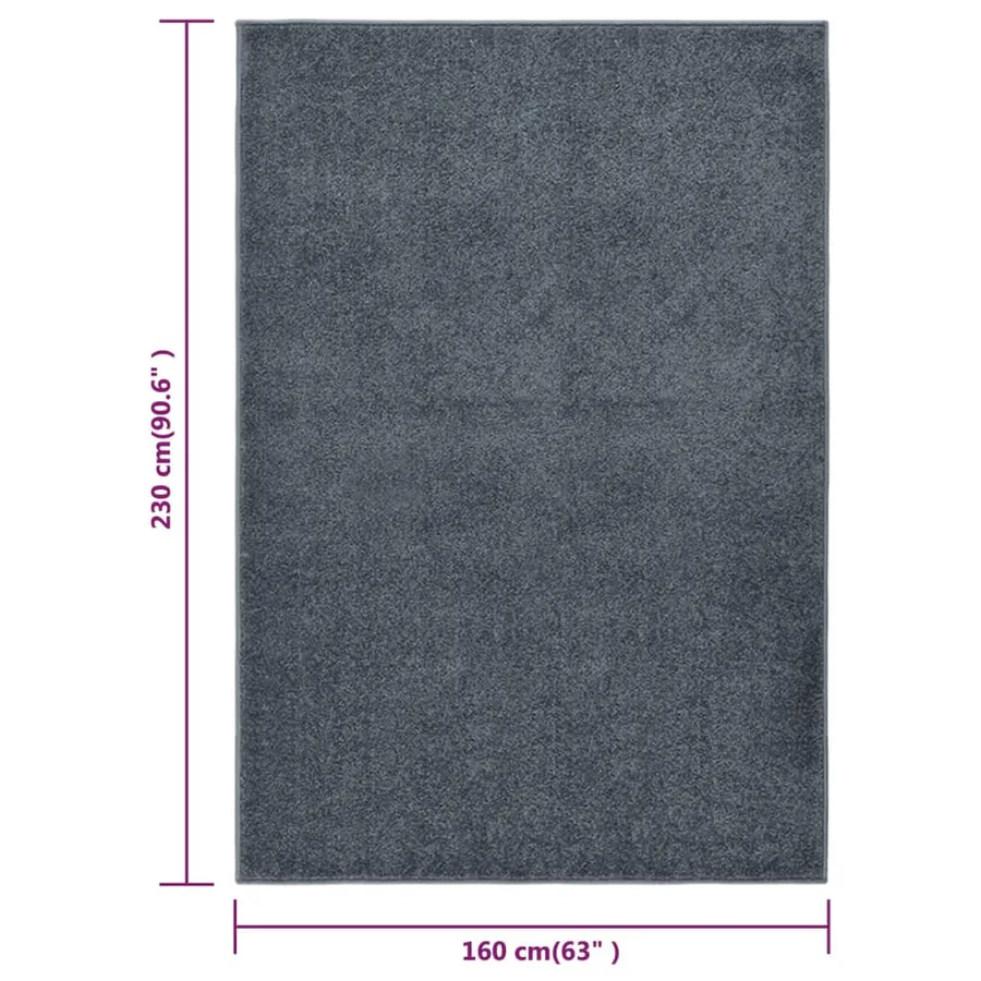 Tapis à poils courts 160x230 cm Anthracite - 7