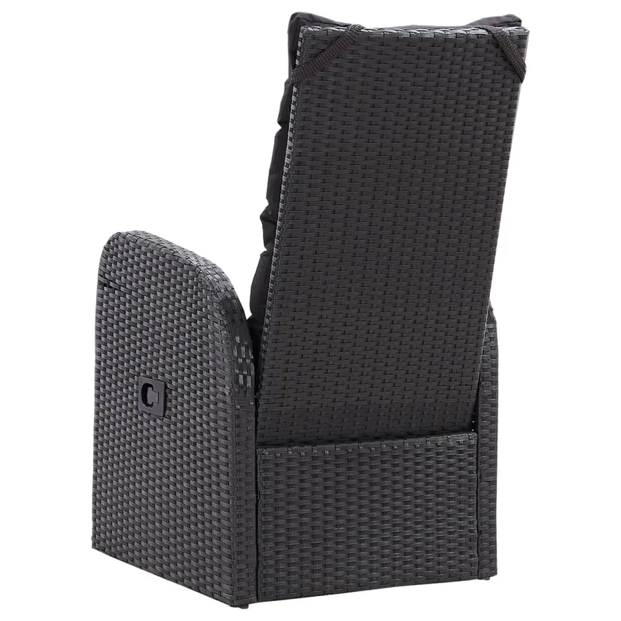 Ensemble de bistro 3 pcs avec coussins Résine tressée Noir - 10