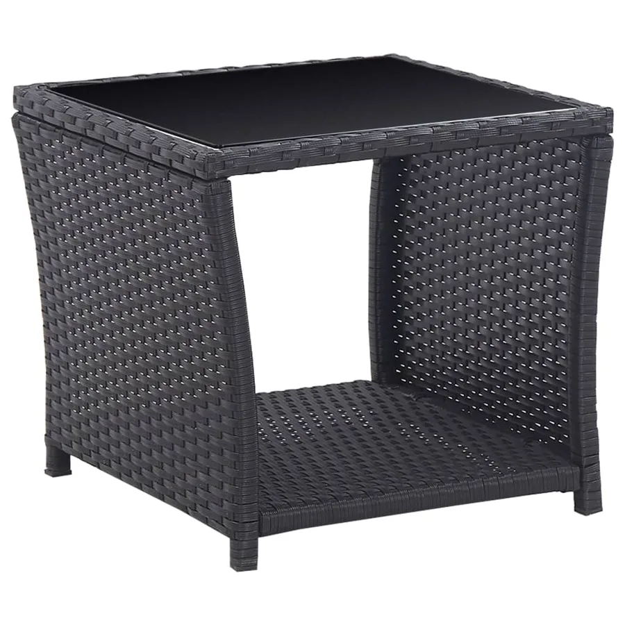 Ensemble de bistro 3 pcs avec coussins Résine tressée Noir - 2