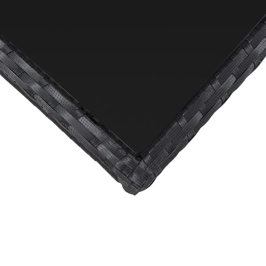 Ensemble de bistro 3 pcs avec coussins Résine tressée Noir - 4