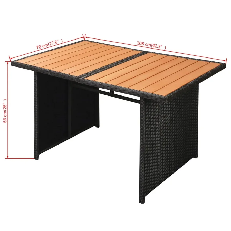 Salon de jardin 10 pcs avec coussins Résine tressée Noir - 13