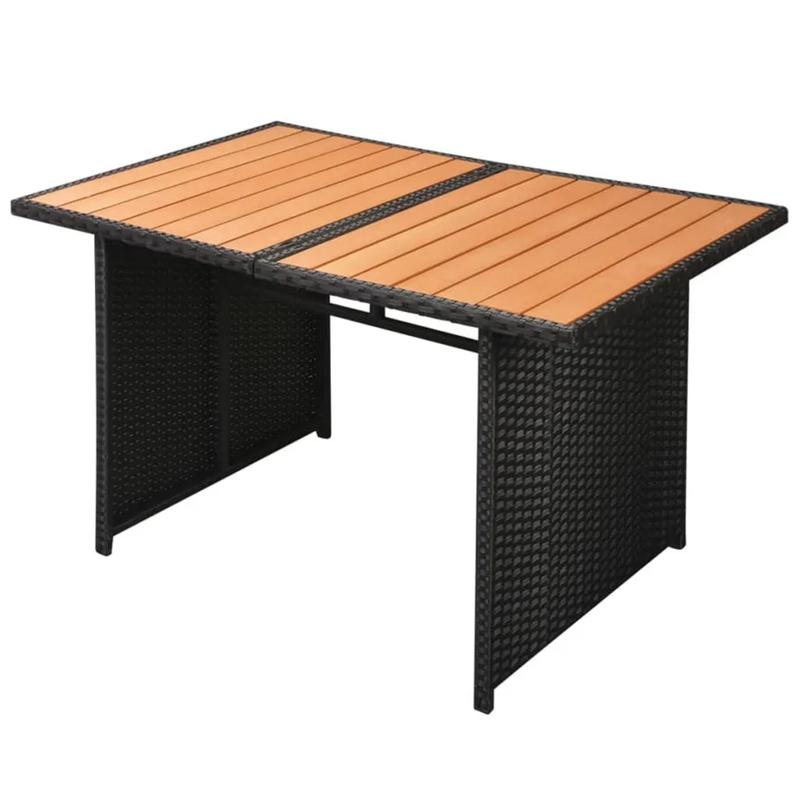 Salon de jardin 10 pcs avec coussins Résine tressée Noir - 9