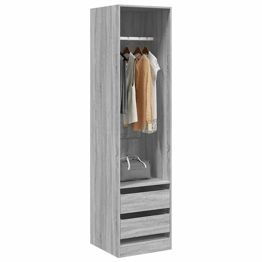 Armoire avec tiroirs Sonoma gris 50x50x200 cm Bois d'ingénierie - 3