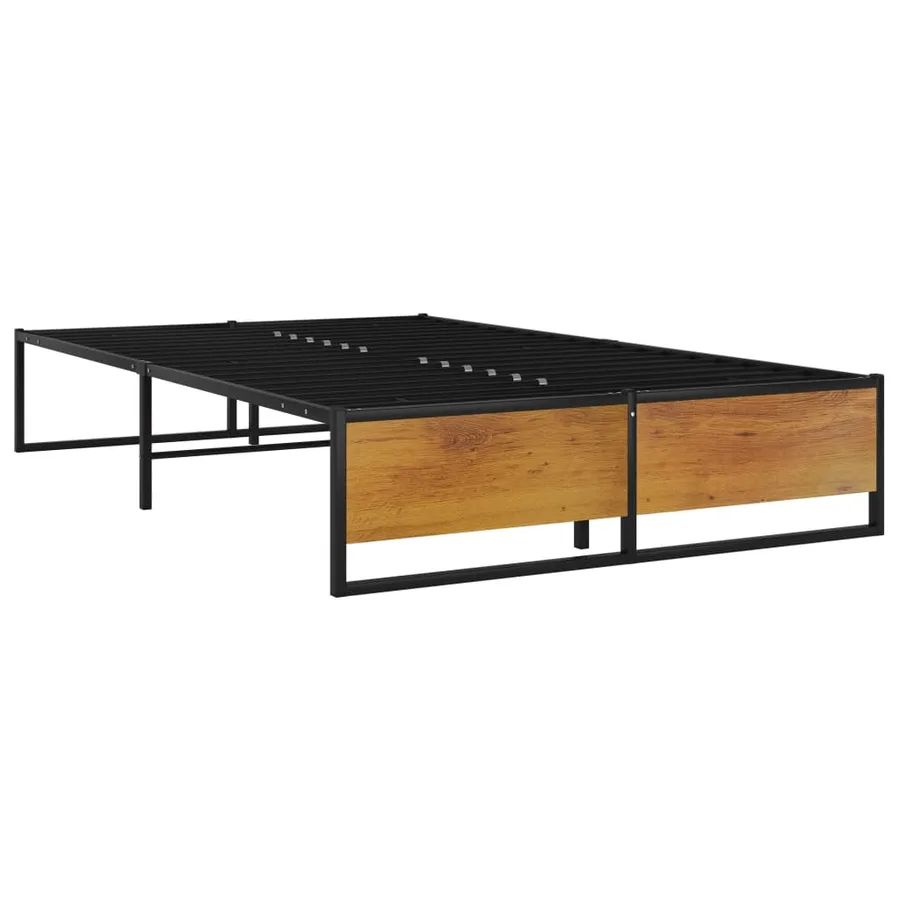 Cadre de lit sans matelas noir métal 120x200 cm - 2