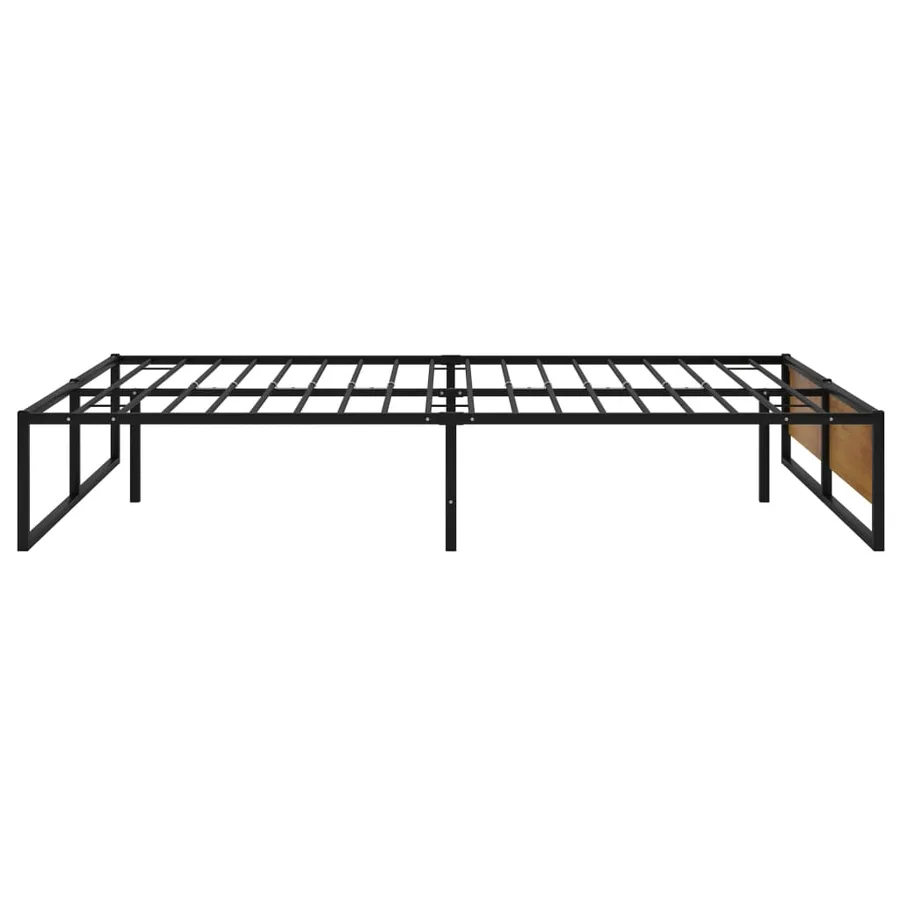 Cadre de lit sans matelas noir métal 120x200 cm - 4