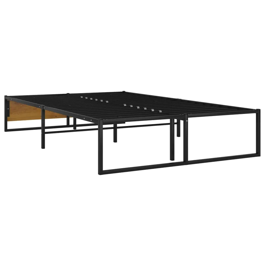 Cadre de lit sans matelas noir métal 120x200 cm - 5