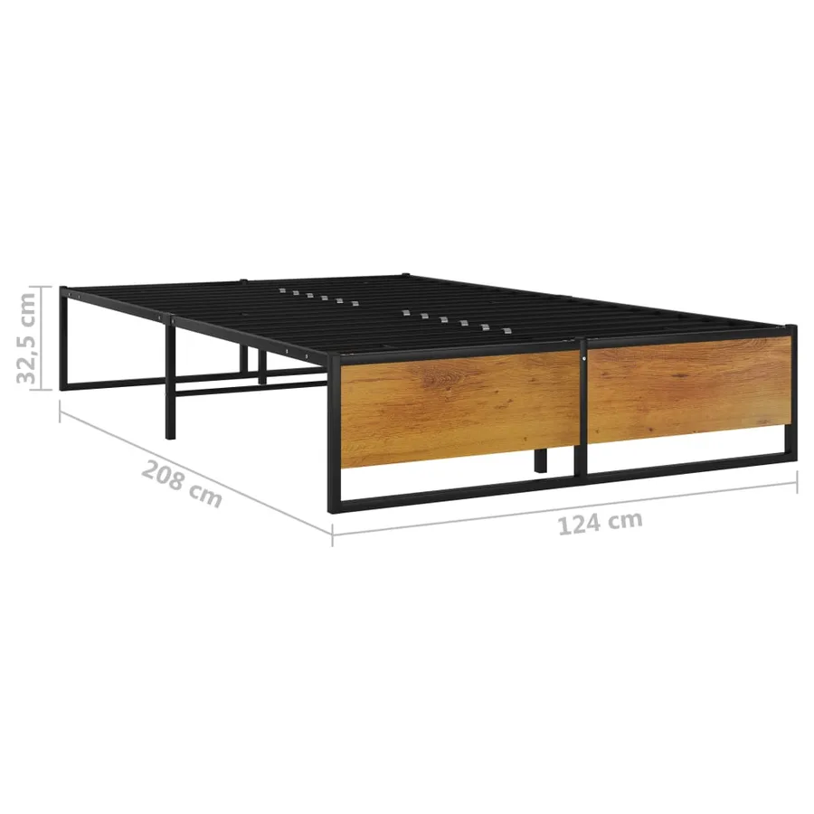 Cadre de lit sans matelas noir métal 120x200 cm - 7