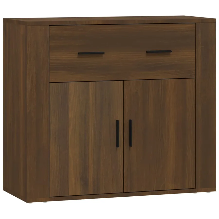 Buffet Chêne marron 80x33x70 cm Bois d'ingénierie - 2